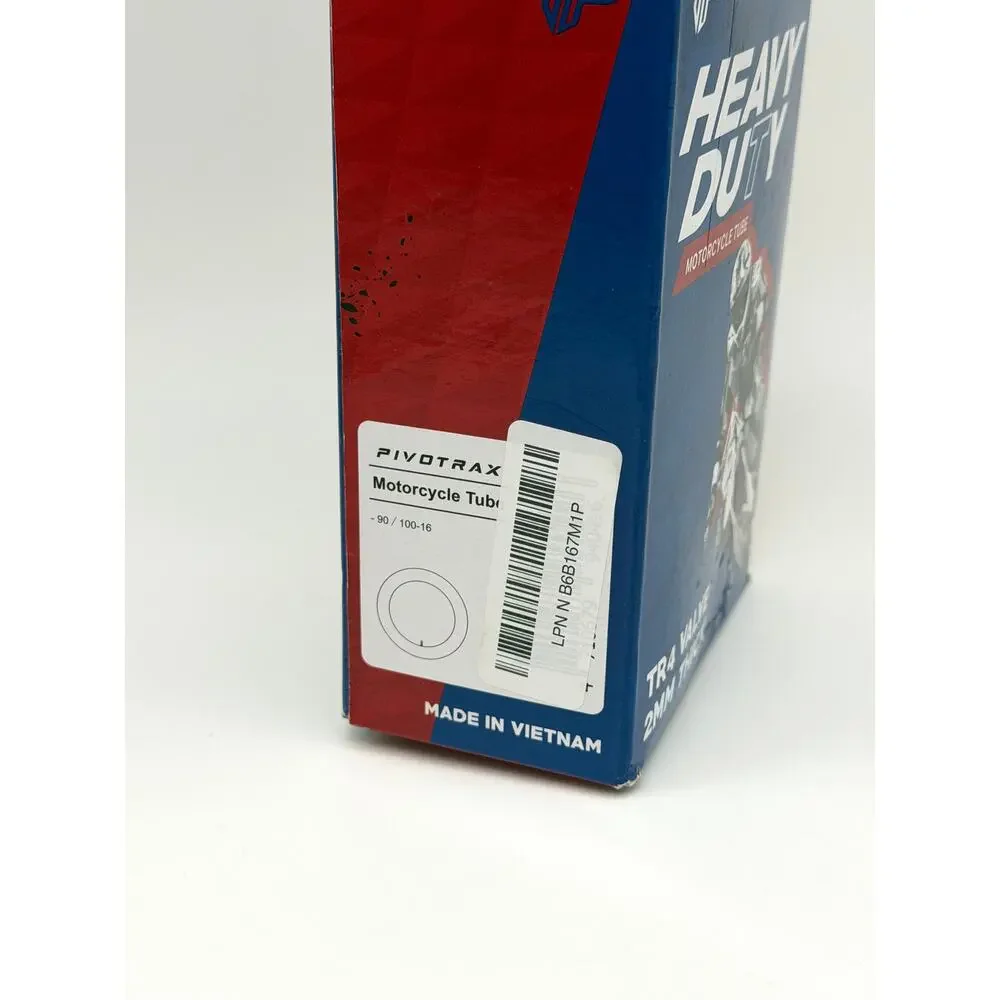 Pivotrax Heavy Duty Motorcycle Tube 90/100-16 TR4 Valve 2mm Thick Open Box